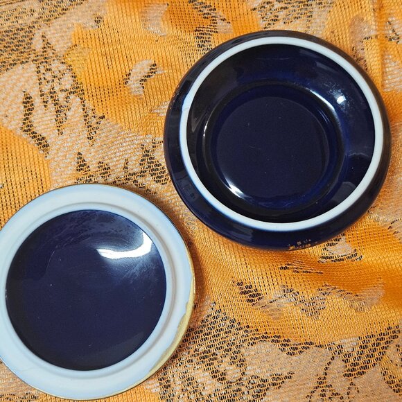 Limoges Castel France Cobalt Blue Gold Porcelain Trinket Box Floral Trim - Picture 8 of 11